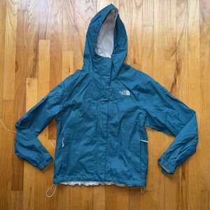 The North Face Jacket Womens XS Blue HyVent Hooded Waterproof Rain Shell Outdoor
